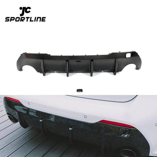 1 Series F40 Carbon Fiber Rear Lip Valance Diffuser for BMW F40 118i M-TECH M-SPORT Hatchback 4-Door 2020-2022