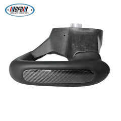 Black Leather Yoke Steering Wheel Carbon Fiber Center Trims with Heating For Tesla Model 3 2017up