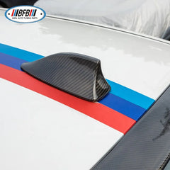 Real Dry Carbon Fiber Car Shark Fin Roof Antenna Sticker For BMW 5 Series F10 2012-2016
