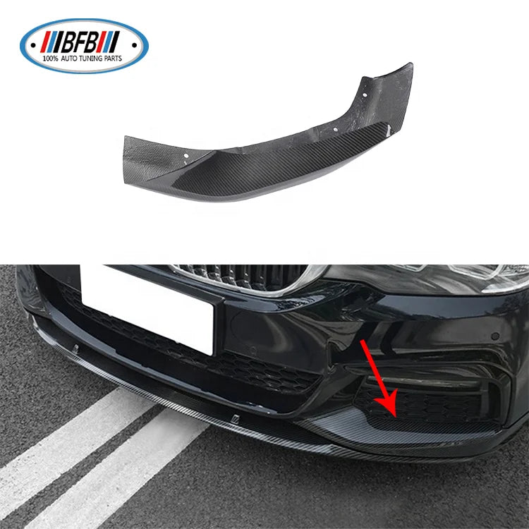 Full Carbon Fiber Car Front Bumper Lip Splitter Flaps M SPORT Style for New 5 Series G30 2018+ M Performance Style