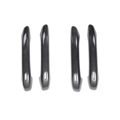 4pcs Real Dry Carbon Fiber Door Handle Cover stick on style Outside door Cover Exterior Kits For Porsche Cayenne 2018