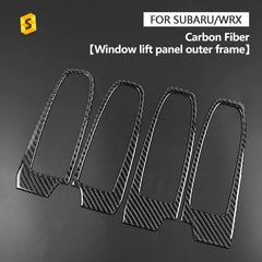 Shasha Carbon 4 Pcs Soft Carbon Fiber Car Accessories For Subaru WRX 2022 Real Carbon Fiber Window Lift Button Sticker