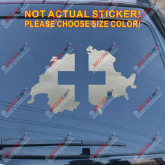 Map and Flag of Switzerland Car Decal Sticker Vinyl Swiss,Choose your size!