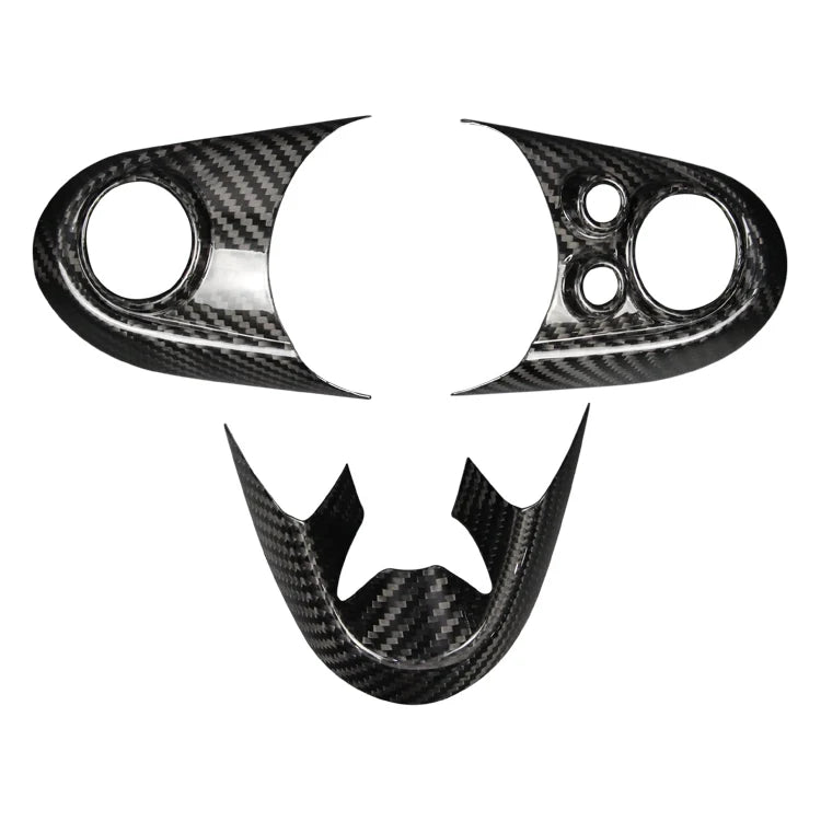 ES Real Carbon Fiber Steering Wheel Button Frame Cover For MINI Clubman F54 F55 F56 F57 F60 Car Interior Trim