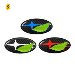 Shasha Carbon Fiber Rear Car Logo Trim Cover Interior Accessories Decoration Protection For Subaru WRX