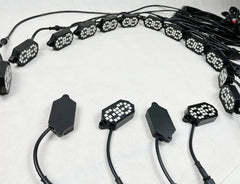2023 New 8 12 16pods RGBW Chasing Led Rock Light Car Underglow Decking Lights Kit Bluetooth Control