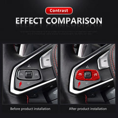 ES N-KEWT-380 Car Interior Accessories Carbon Fiber Steering Wheel Button Cover for Corvette C8 Car Accessories Carbon Fiber