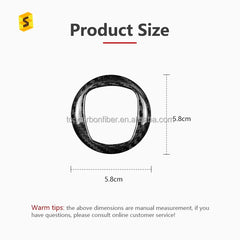 Shasha Carbon For Fiat Steering Wheel Parts Cover Real Carbon Fiber For Fiat 500 Interior Accessories