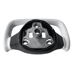 Matte Carbon Fiber With White Leather Yoke Steering Wheel For Tesla Model 3 Customized Steering Wheel With Heating 2019+