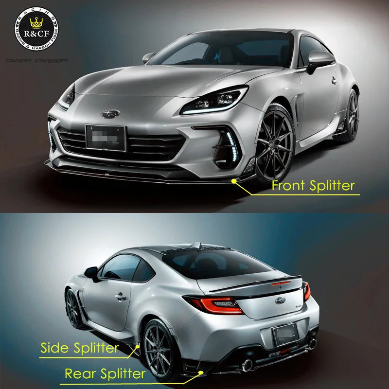 For 2022 Subaru BRZ ZD8 Sti-P Style Carbon Fiber Aero Body kit Front Splitter Side Splitter Rear Splitter High Spoiler WING