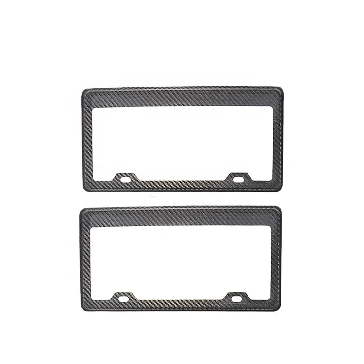 2pcs one set Universal Dry Carbon Stick On License Plate Frames High Quality Real Carbon Exterior Car Body Trims Sticker For Car