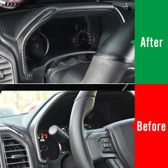 Instrument Frame Decoration Real Carbon Fiber Instrument Panel Trim Strip Patch For Ford F150 F-150 Raptor 2015-2020 Accessories