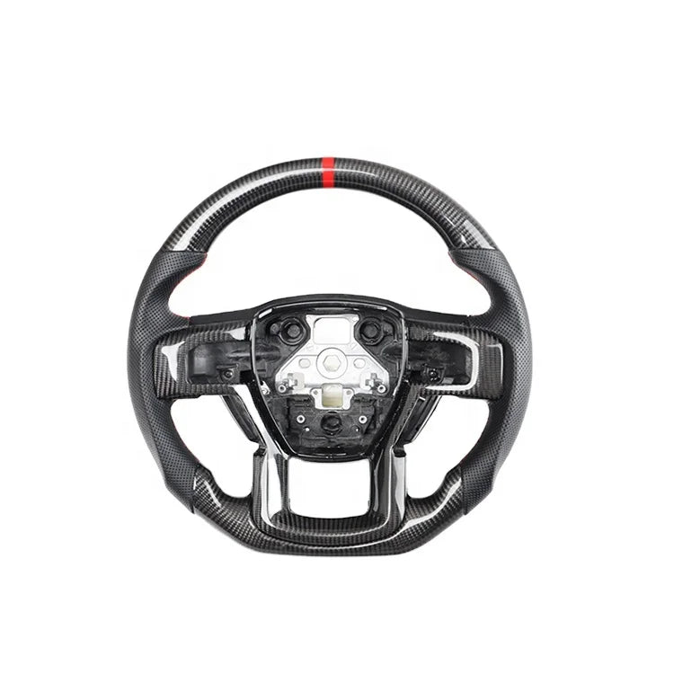Customized Carbon Fiber With Red Strip Steering Wheel For Ford Raptor FJ150