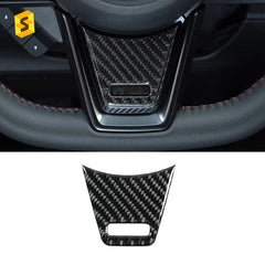 Shasha Carbon DJWRX-102 Carbon Fiber Steering Wheel Chin Cover for Subaru WRX / WRX STI 2022 Car Interior Decorative Sticker