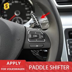 ES Dry Real Carbon Fiber Steering Wheel Shift Paddle Extension Shifters For Volkswagen Glof 5 Glof 6 Beetle Scirocco Tiguan CC