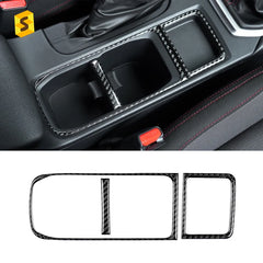Shasha Carbon Car Interior Accessories Trim Carbon Fiber Water Cup Holder Frame Trim Sticker For Subaru WRX 2022 2023