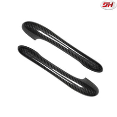 1 Pair of Stick-on Carbon Fiber Glossy 3k Beveled Door Handle Cover Panel Trim For Maserati GT GTS GC 2008-2012