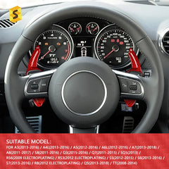 ES Factory Price Car Interior Red Carbon Fiber Auto Steering Wheel Paddle Shift Extension  For Audi A3 S3 A4 S5 A5 A6 A7 Q3