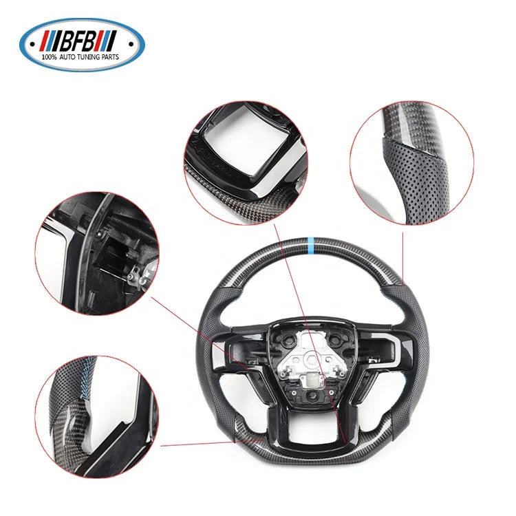 REAL CARBON FIBER RACING CAR STEERING WHEEL FOR Ford Ranger Raptor SVT F150 CUSTOMIZED Steering WHEEL