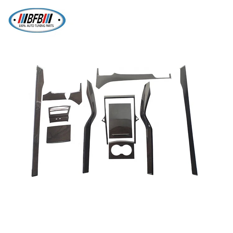 For Tesla Model X 2016up Carbon Fiber Interior Trims Inner Door Panel Trims Dash Cover Dash Kits 12 pcs/set