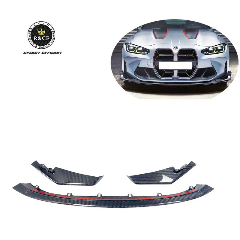 CSL style Carbon Fiber Front Bumper Spoiler Lip Splitter For BMW G80 M3 G82 M4 2021+