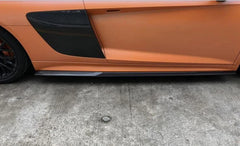 Carbon Fiber Side Skirts Extensions Add-on for Audi R8 V10 PLUS 2016-2019