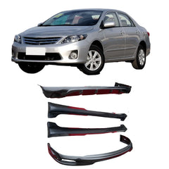 Auto Body Systems Pp Wide Body Kit Front Bumper Lip, Rear Bumper Lip and Side Skirt For Toyota Corolla 2011 2012 2013