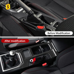 Shasha Carbon Real Carbon Fiber Interior Accessories For Subaru WRX Control Gear Shift Panel Cover Trim
