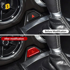 Shasha Carbon Fiber Accessories Car Hazard Sign Button Cover For Camaro 2016 2017 2018 2019 2020 2021 2022 2023