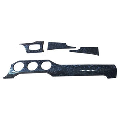 4pcs Dry Carbon Fiber Forged Finished Interior Trim Dashboard Cover 3 Holes Dash Kits For Ford Mustang 2015up