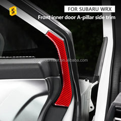 Shasha Carbon For WRX Front Door Parts Sticker Real Carbon Fiber For Subaru WRX Interior Accessories