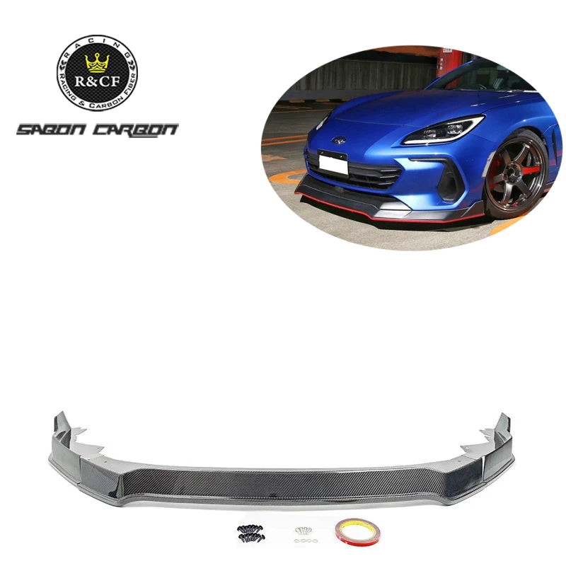 For 2022 Subaru BRZ ZD8 Carbon Fiber Front Lip RJ  Style Front Bumper Splitter Lip Spoiler Bumper Guard