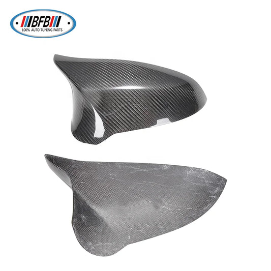 (RHD) 2014+ F80 M3 F82 F83 M4 Real Dry Carbon Fiber Rearview Mirror Cover 2pcs Sticker Side Mirror Caps for M4 RHD only