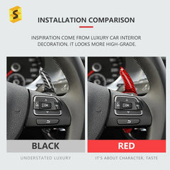 ES Dry Real Carbon Fiber Steering Wheel Shift Paddle Extension Shifters For Volkswagen Glof 5 Glof 6 Beetle Scirocco Tiguan CC