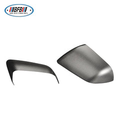 Matt Carbon Fiber Side Rearview Mirror Cover For Ford Mustang 2015+ US model with light cutout