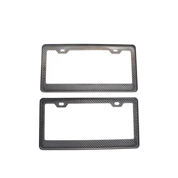 2PCS USA License Plate Real Carbon Fiber License Plate Frame Cover