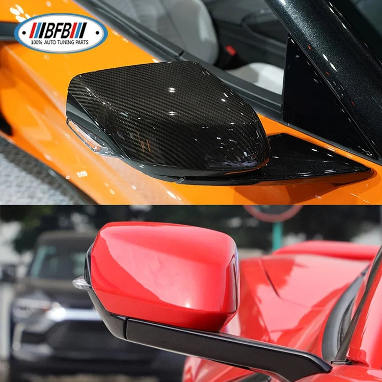 Real Dry Carbon Mirror Cover Side Door Mirror Cover for Chevrolet Corvette C8 2019up