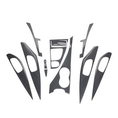 11pcs Interior Trims full set Glossy Black Color Dry Carbon Add on style For Infiniti Q50 2015-2017