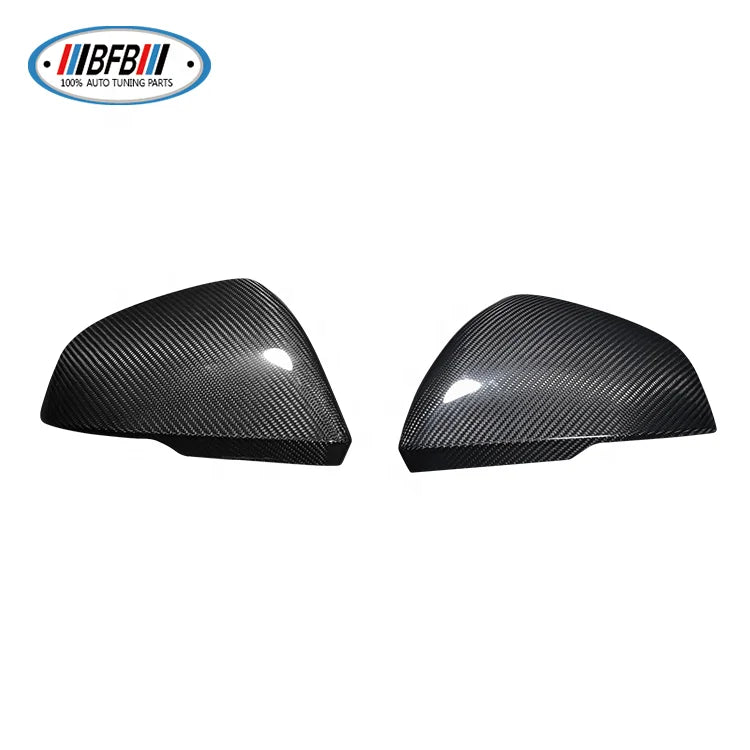 Real Dry Carbon Fiber Mirror Cover Euro Model With Light Cutout Rearview Mirror Cover For Ford Mustang