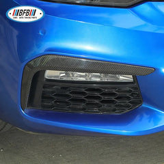 Real Dry Carbon Fiber Front Fog Lamp Eyebrows Eyelids For BMW 5 Series G30 2017 2018