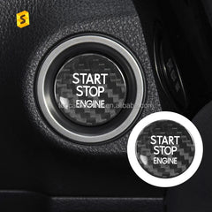 Shasha Carbon For Toyota Start Stop Button Cover Real Carbon Fiber For Toyota Corolla Interior Accessories