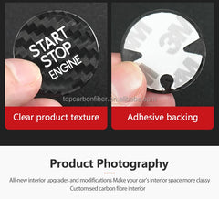 Shasha Carbon For Toyota Start Stop Button Cover Real Carbon Fiber For Toyota Corolla Interior Accessories