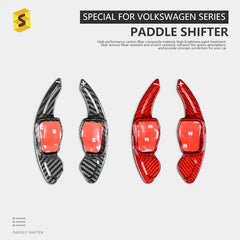 ES Dry Real Carbon Fiber Steering Wheel Shift Paddle Extension Shifters For Volkswagen Glof 5 Glof 6 Beetle Scirocco Tiguan CC