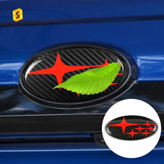 Shasha Carbon Fiber Rear Car Logo Trim Cover Interior Accessories Decoration Protection For Subaru WRX
