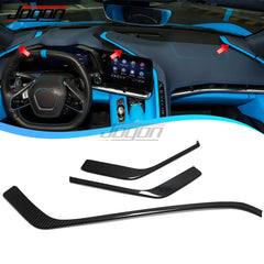 For Chevrolet Corvette C8 Stingray Z51 Z06 2020-2023 Real Carbon Fiber Central Control Dashboard Trim Car Accessories