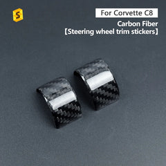 ES Real Carbon Fiber Carbon Fiber Interior Accessories Carbon Fiber Steering Wheel  Decoration For Corvette Car Accessories