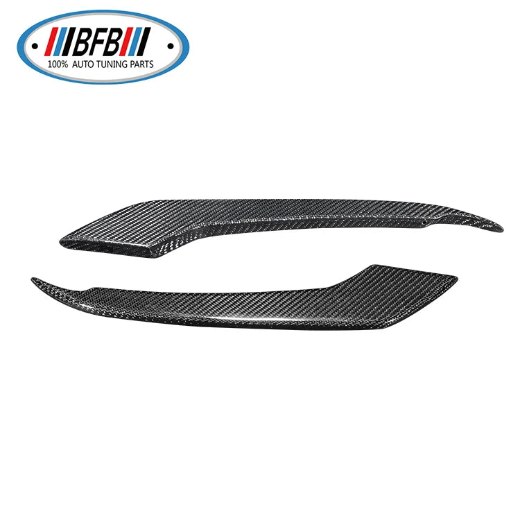 Mustang Carbon Front Fog Lamp Cover Decoration Exterior trim Stick On Front Bumper Canard For Ford Mustang 2015+