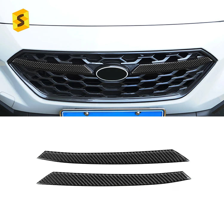 Shasha Carbon Car Exterior Accessories Real Soft Carbon Fiber 2pcs Car Front Grille Sticker For Subaru WRX 2022 2023