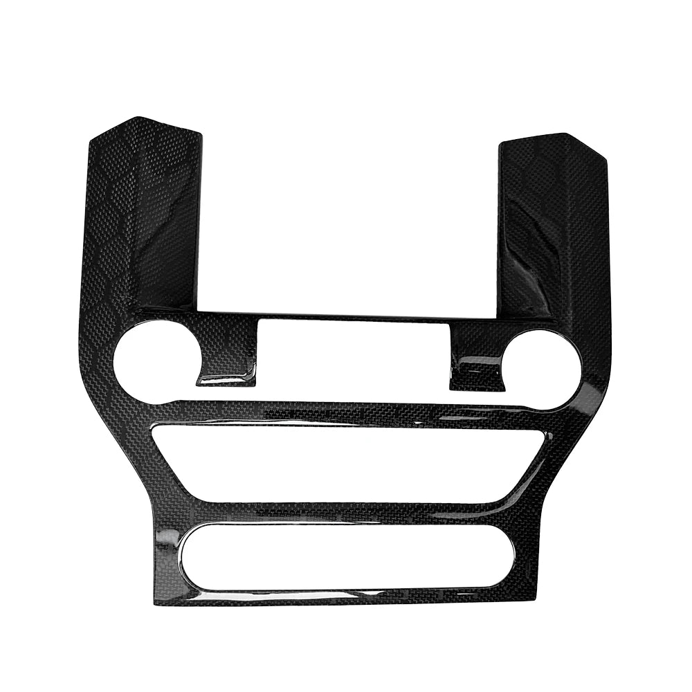 Honeycomb Carbon Fiber add on style Multi-media Console Frame Cover Trim For  Mustang 2015-2017 Interior Kits