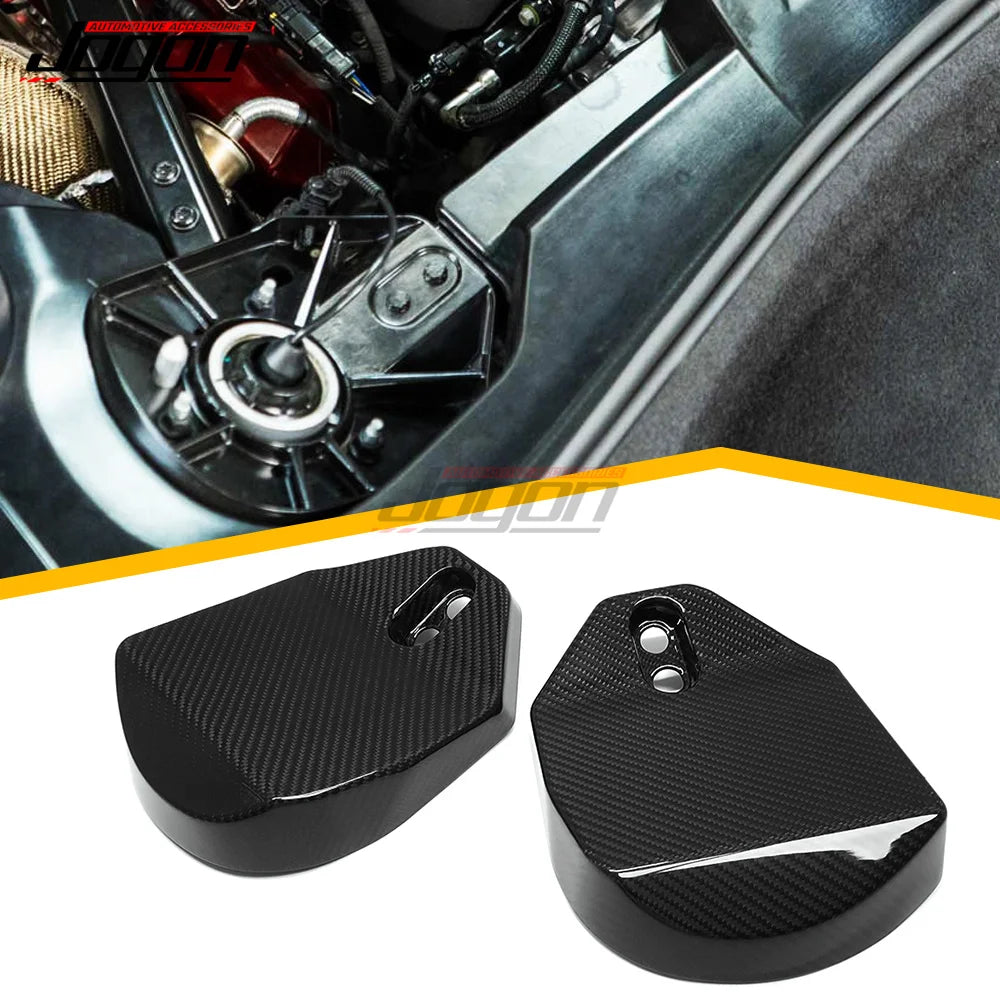 JOGON For Corvette C8 Coupe 2020+2 pcs Shock Absorber Cover Magnetic Ride Control Panel Trim Dry Carbon Fiber Car Accessories